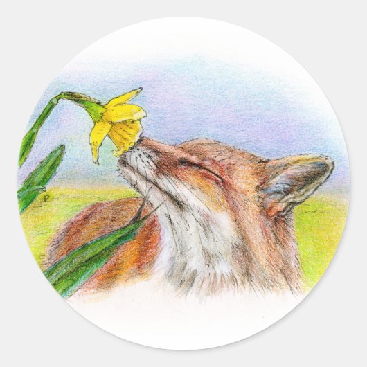 Foxy Ronde Sticker (Voorkant)