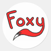 Foxy Ronde Sticker (Voorkant)