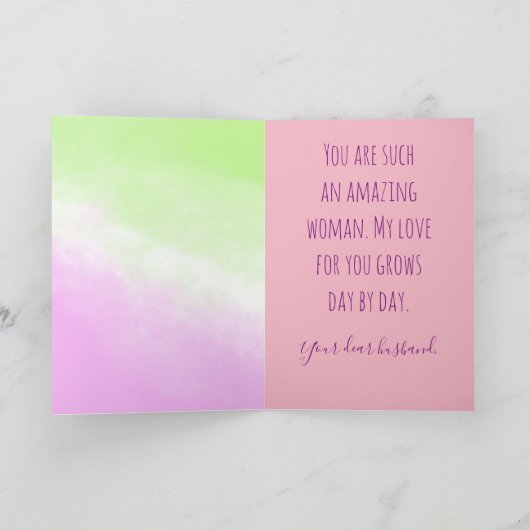 Foxy roze en groene Valentijnsdag voor haar Feestdagen Kaart (Binnen)