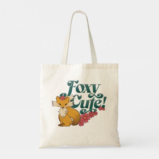 Foxy Schattige Flowers Tote Bag (Achterkant)