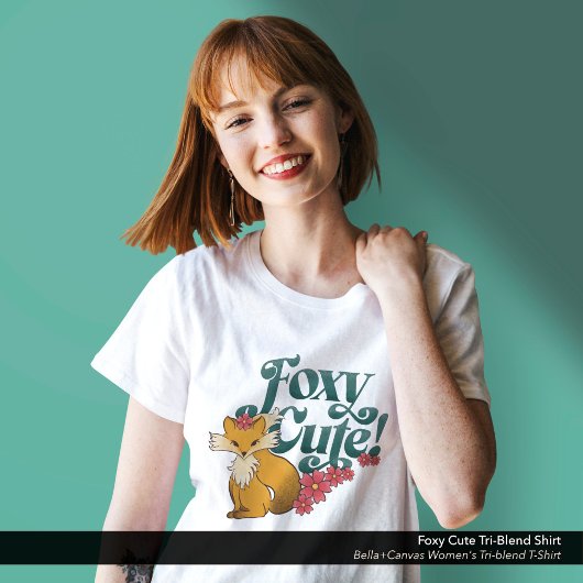 Foxy Schattige Flowers Tri-Blend Shirt