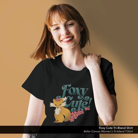 Foxy Schattige Flowers Tri-Blend Shirt