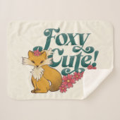Foxy Schattige met bloemen Sherpa Deken (Voorkant (horizontaal))