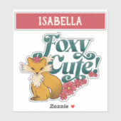Foxy Schattige met bloemen Sticker (Vel)