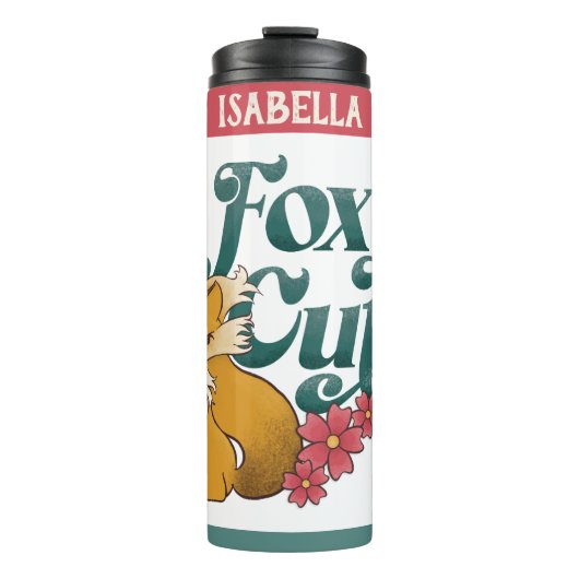 Foxy Schattige met bloemen Thermosbeker (Voorkant)