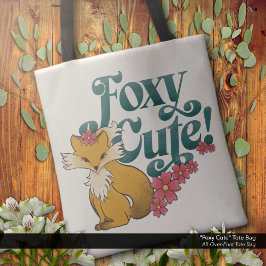 Foxy Schattige met bloemen Tote Bag