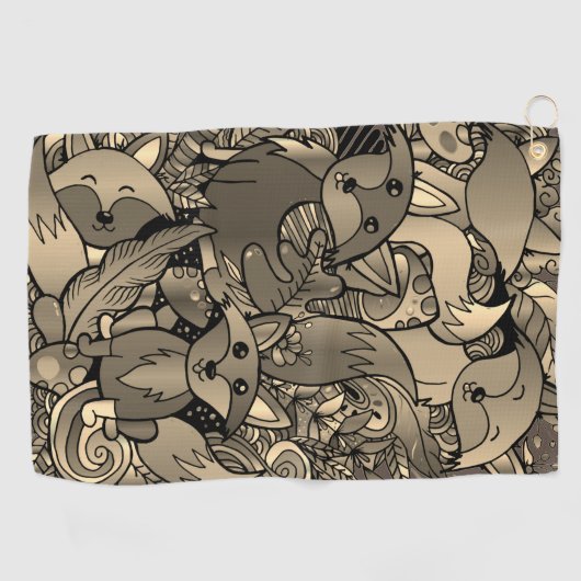 Foxy Sepia Tone Golfhanddoek (Horizontaal)