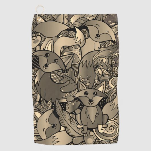 Foxy Sepia Tone Golfhanddoek (Voorkant)