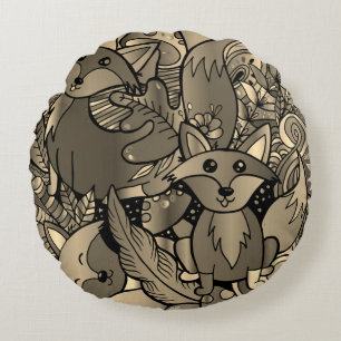 Foxy Sepia Tone Rond Kussen