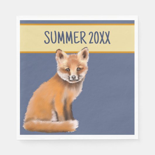 Foxy Summer Paper Napkin Servet (Voorkant)