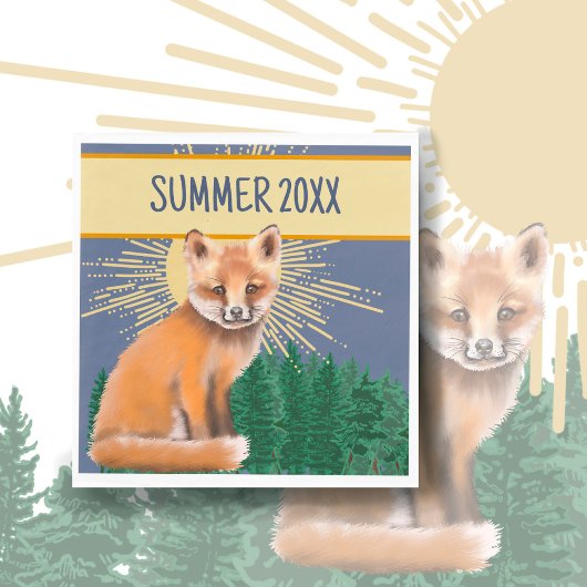 Foxy Summer Paper Napkin Servet