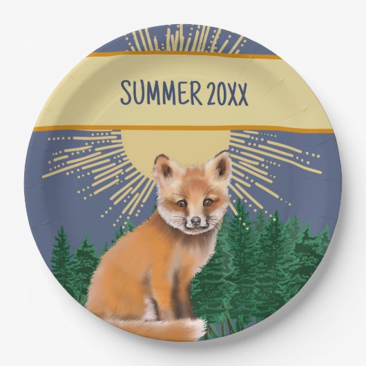 Foxy Summer Papieren Bordje (Voorkant)