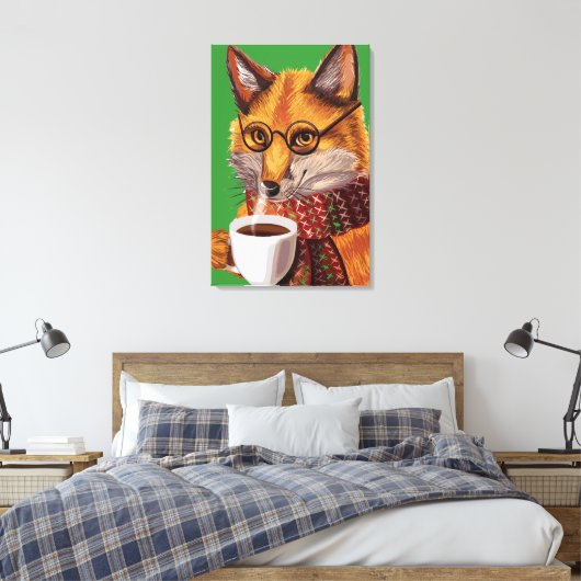 Foxy Tea-tijd Canvas Afdruk (Insitu (Slaapkamer))