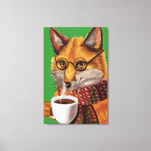 Foxy Tea-tijd Canvas Afdruk