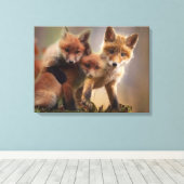 Foxy Triplets Canvas Afdruk (Insitu (Houten vloer))