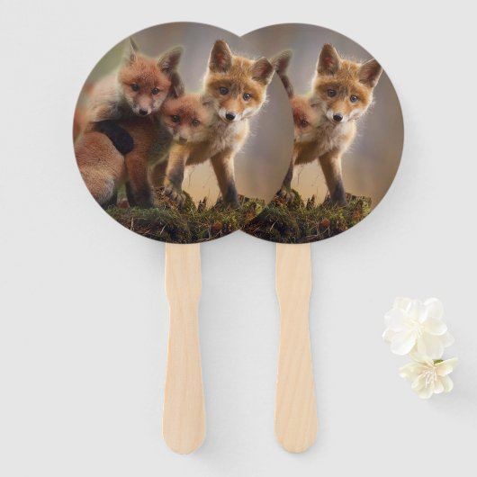 Foxy Triplets Handwaaier (Voorkant en achterkant)