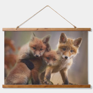 Foxy Triplets Hangend Wandkleed