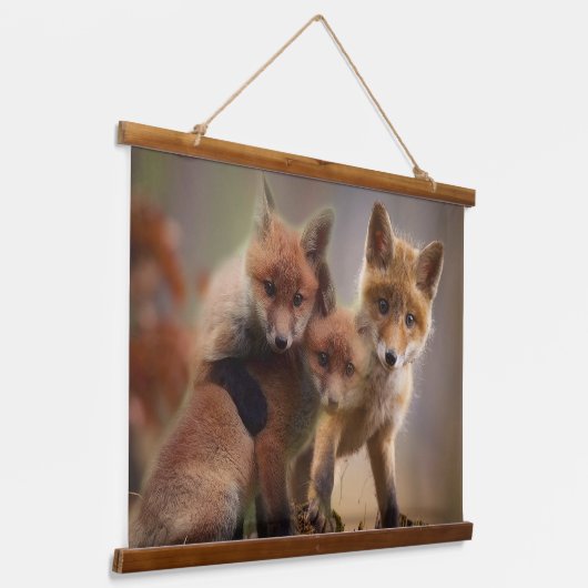 Foxy Triplets Hangend Wandkleed (Gebogen)