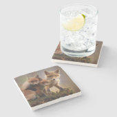 Foxy Triplets Stenen Onderzetter (Zijkant)