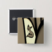 Foxy Vierkante Button 5,1 Cm (Voorkant /achterkant)