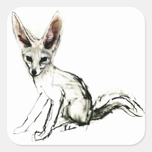 Foxy Vierkante Sticker (Voorkant)