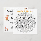 *~* FOXY VOSSEN KLEUR ME Verjaardag Kaart (Voorkant / Achterkant)