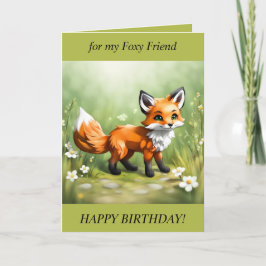 Foxy Vriend Verjaardag Kaart