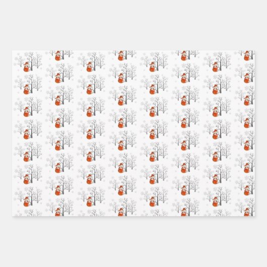 Foxy Winter Forest Inpakpapier Vel (Voorkant 2)