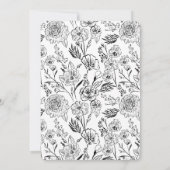 Foxy Woodland Fox bruid Elegante geschetste bloeme Kaart (Achterkant)