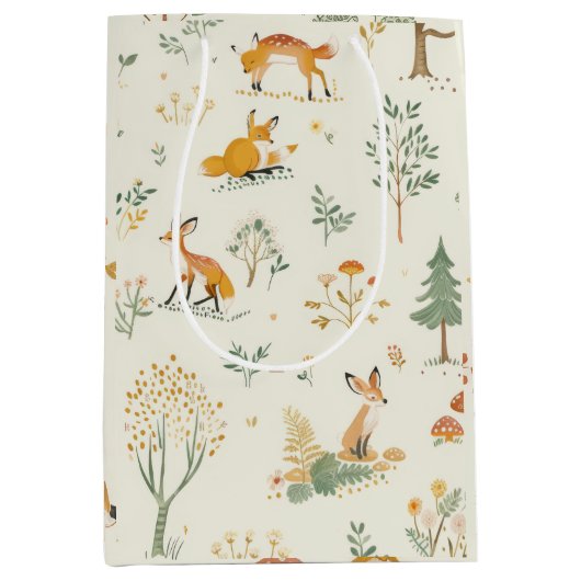 "Foxy Woodland Gift Bag" Medium Cadeauzakje (Voorkant)