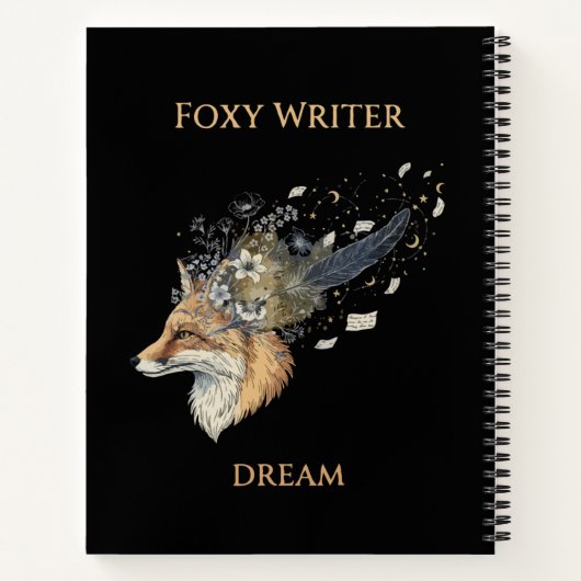 Foxy Writer Celestial Dream | Whimsical Fox & Quil Notitieboek (Achterkant)