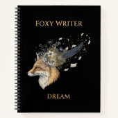 Foxy Writer Celestial Dream | Whimsical Fox & Quil Notitieboek (Voorkant)
