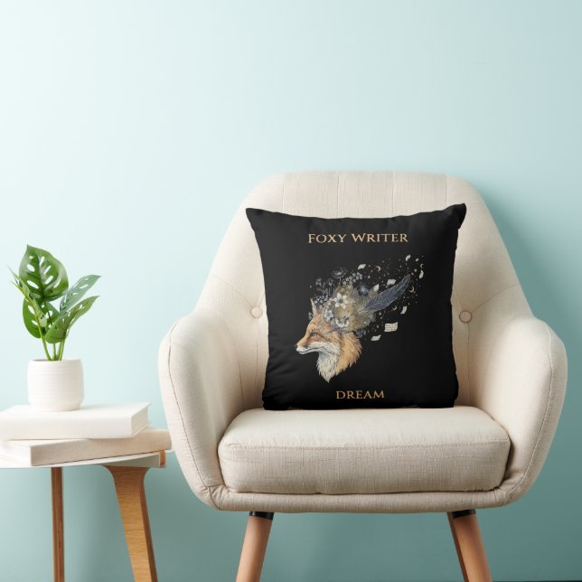 Foxy Writer Celestial Dream | Whimsical Vos & Quil Kussen (Stoel)