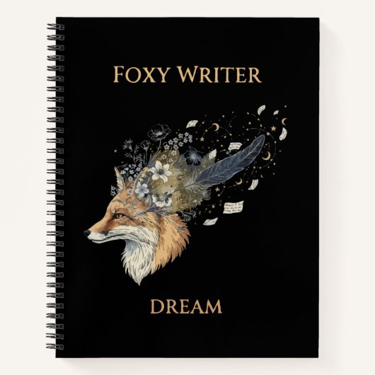 Foxy Writer Celestial Dream | Whimsical Vos & Quil Notitieboek (Voorkant)
