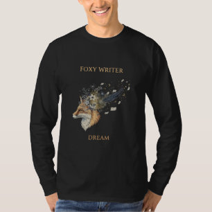 Foxy Writer Celestial Dream Whimsical Vos & Quil T-shirt