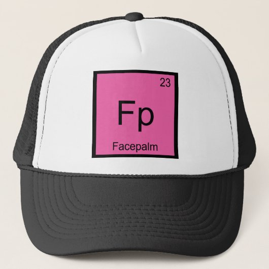 Fp - Facepalm Chemie Elementsymbool Meme T-shirt Trucker Pet (Voorkant)