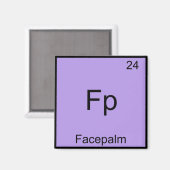 Fp - Facepalm Grappig Element Meme Chemie T-shirt Magneet (Voorkant / Achterkant)