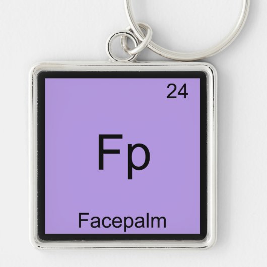 Fp - Facepalm Grappig Element Meme Chemie T-shirt Sleutelhanger (Voorkant)