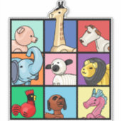 FP Little People Dieren Zoomvergadering Sticker (Voorkant)