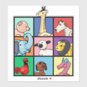  FP Little People Dieren Zoomvergadering Sticker (Vel)
