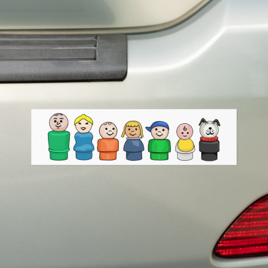FP Little People Familie Bumpersticker (Op auto)