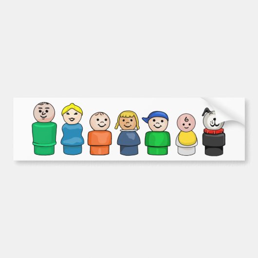 FP Little People Familie Bumpersticker (Voorkant)