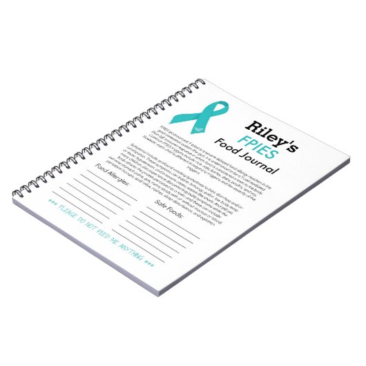 FPIES Food Journal Notitieboek (Linkerzijde)