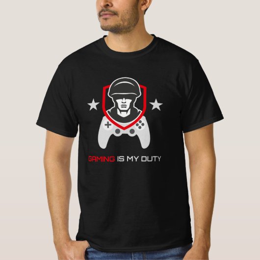 FPS-gamer in dienst T-shirt (Voorkant)