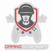FPS-gamer op duty Sticker (Voorkant)