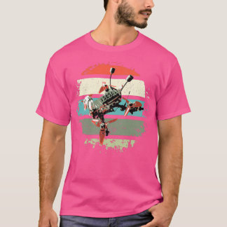 FPV drone quadrocopter retro vinto T-shirt