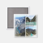 FR0125 Europa, Frankrijk, Verdon Gorge, koelkast Magneet (Voorkant / Achterkant)