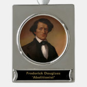 Fr3d3rick Bailey Douglass: legende over burgerrech Verzilverd Banner Ornament (Voorkant)