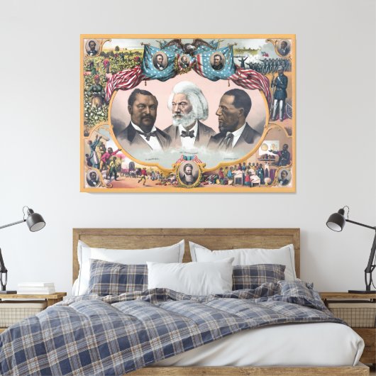 Fr3d3rick Bailey Douglass met zwarte abolitionist Canvas Afdruk (Insitu (Slaapkamer))