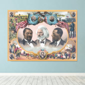 Fr3d3rick Bailey Douglass met zwarte abolitionist Canvas Afdruk (Insitu (Houten vloer))